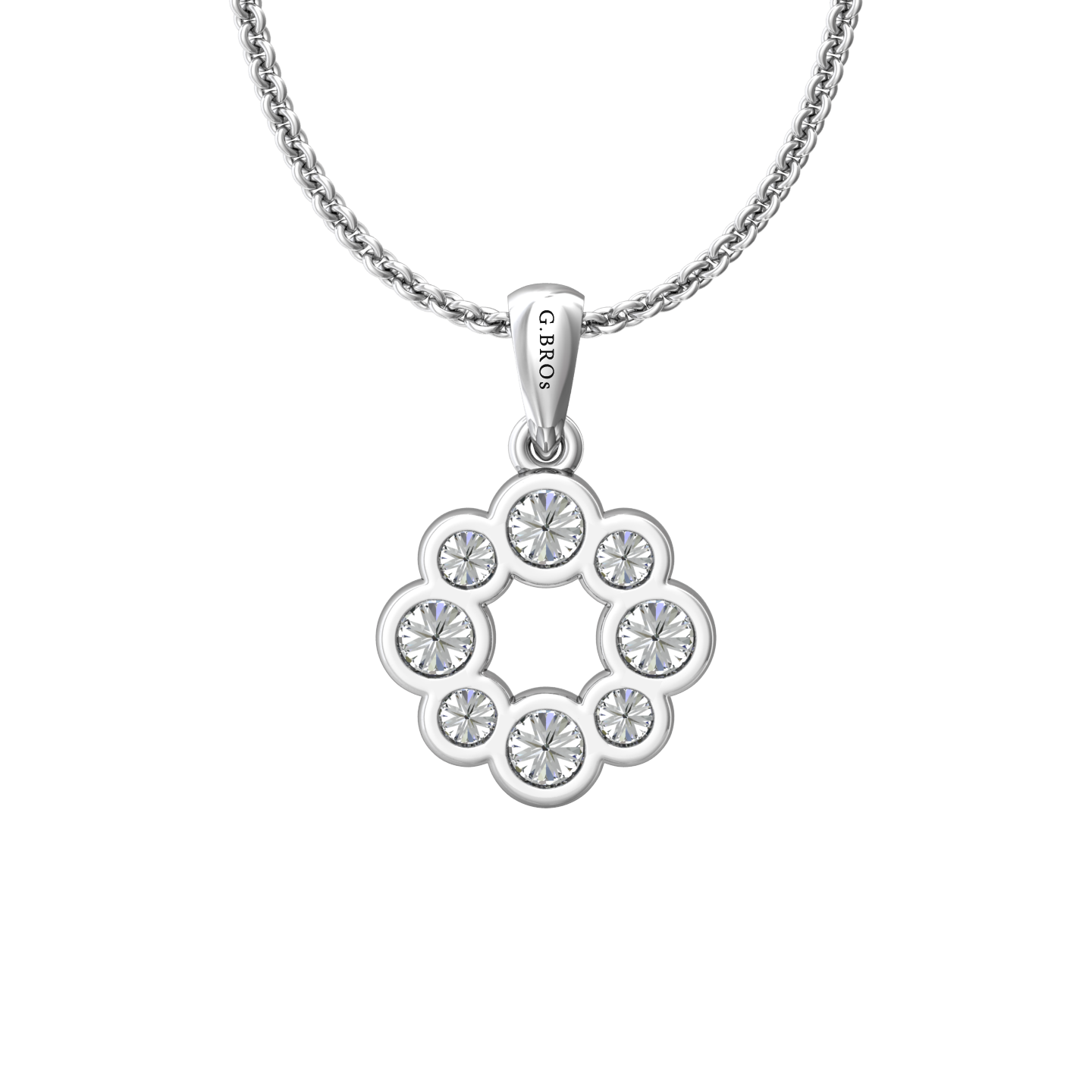 Eclipse Collection All Diamond Circle Pendant  Gardiner Brothers   