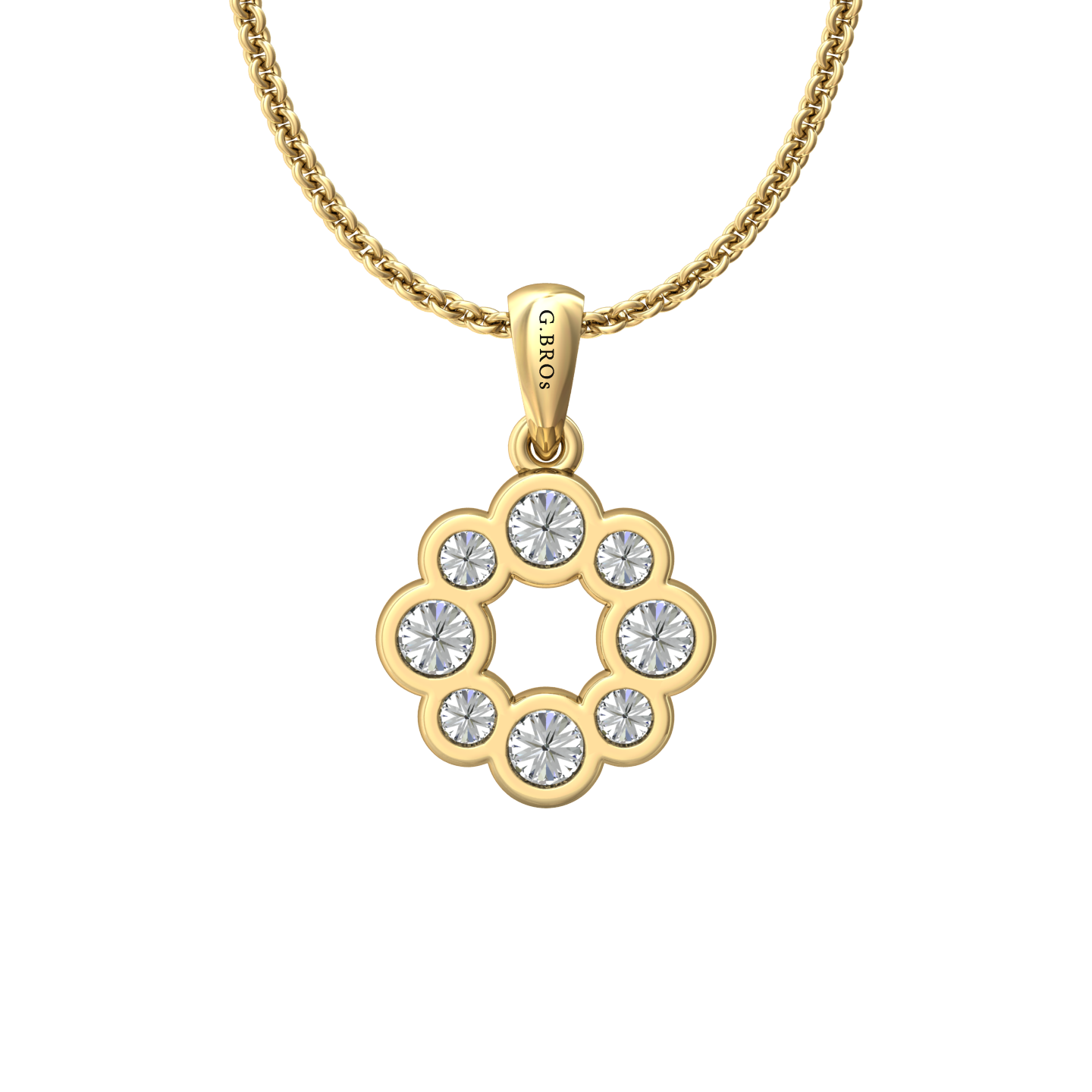 Eclipse Collection All Diamond Circle Pendant Gardiner Brothers