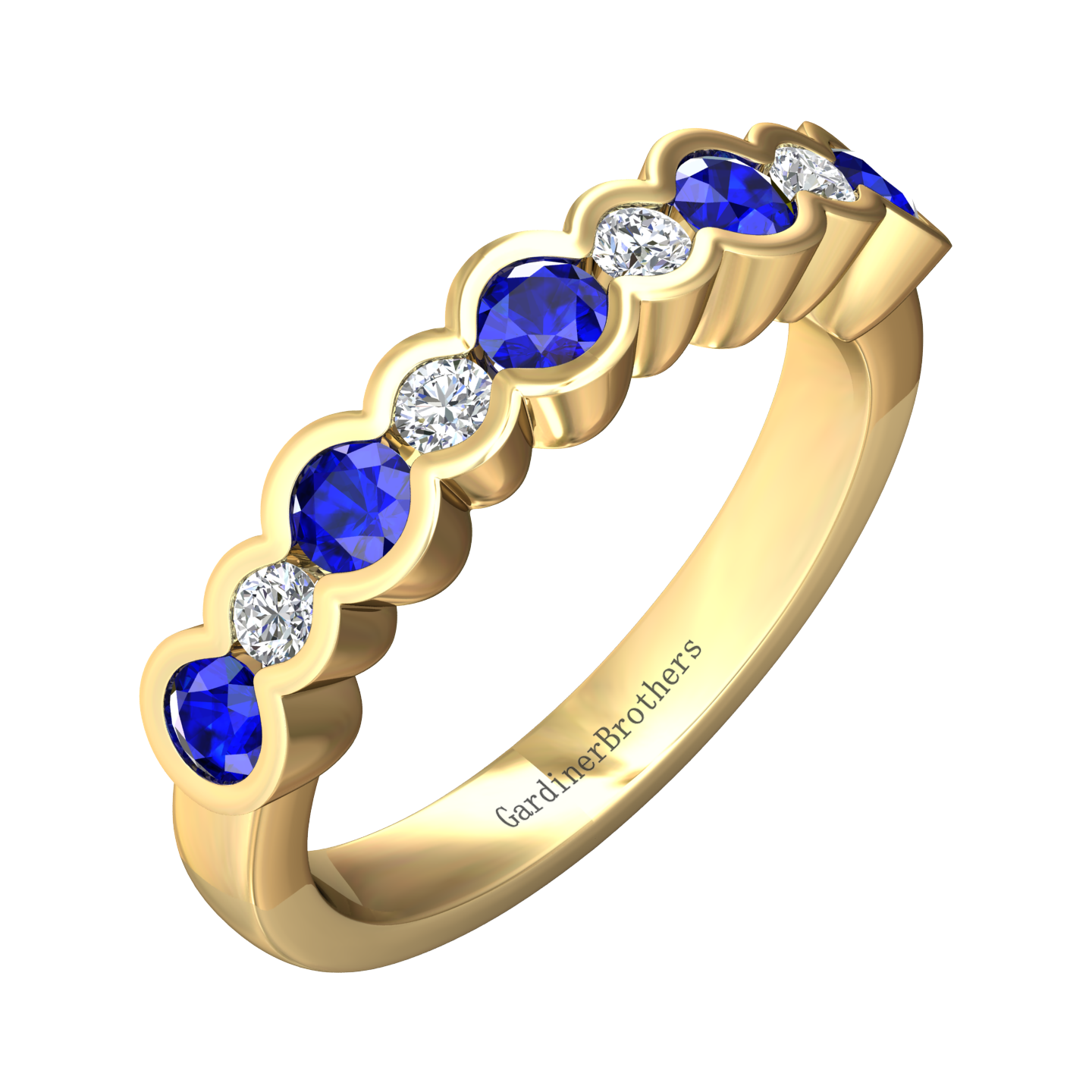 Eclipse Collection Sapphire and Diamond Ring  Gardiner Brothers 0.29cts 18ct Yellow Gold 