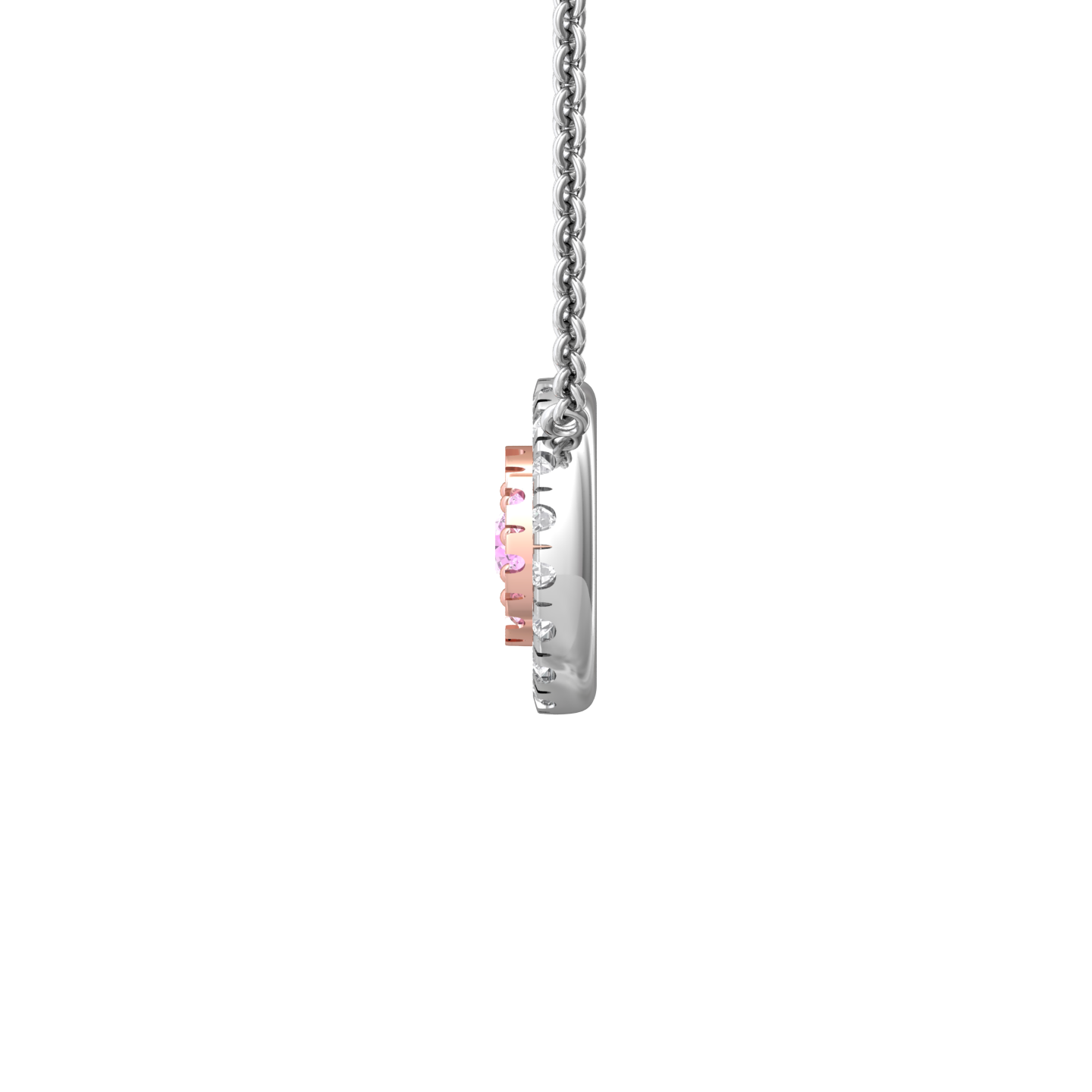 Cluster Style Diamond Pendant Set With Pink Diamonds  Gardiner Brothers   