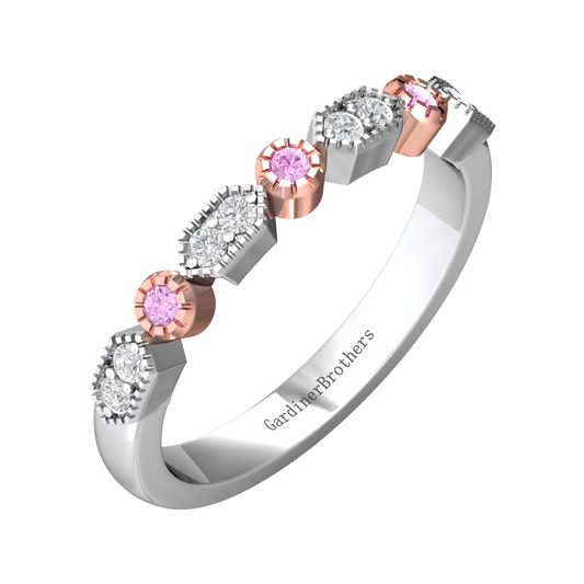 Diamond Dress Ring Set With Pink Diamonds  Gardiner Brothers   