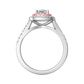 Cushion Cut Diamond Halo Ring Set With Pink Diamonds  Gardiner Brothers   