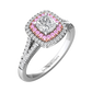 Cushion Cut Diamond Halo Ring Set With Pink Diamonds  Gardiner Brothers   