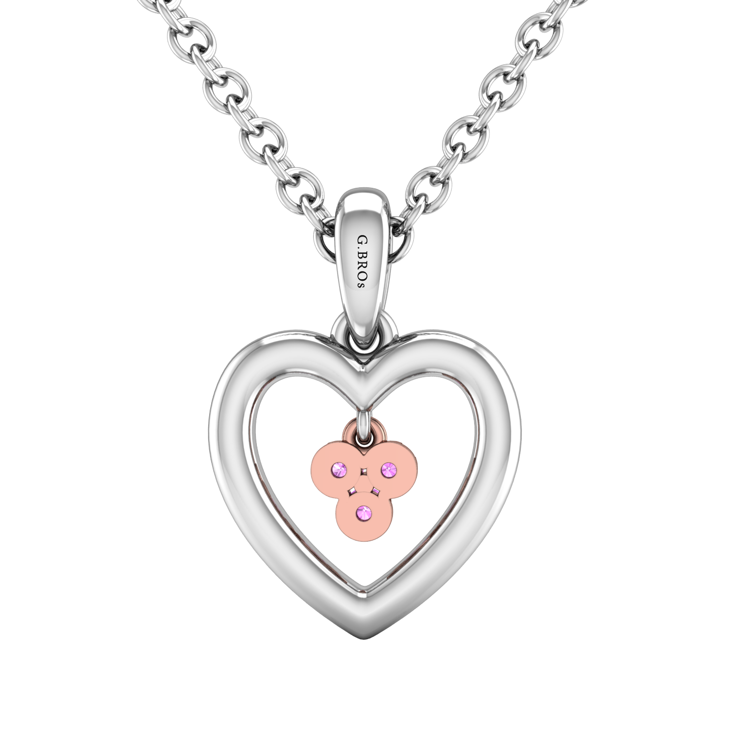 Heart Shaped Diamond Pendant Set With Pink Diamonds Gardiner Brothers