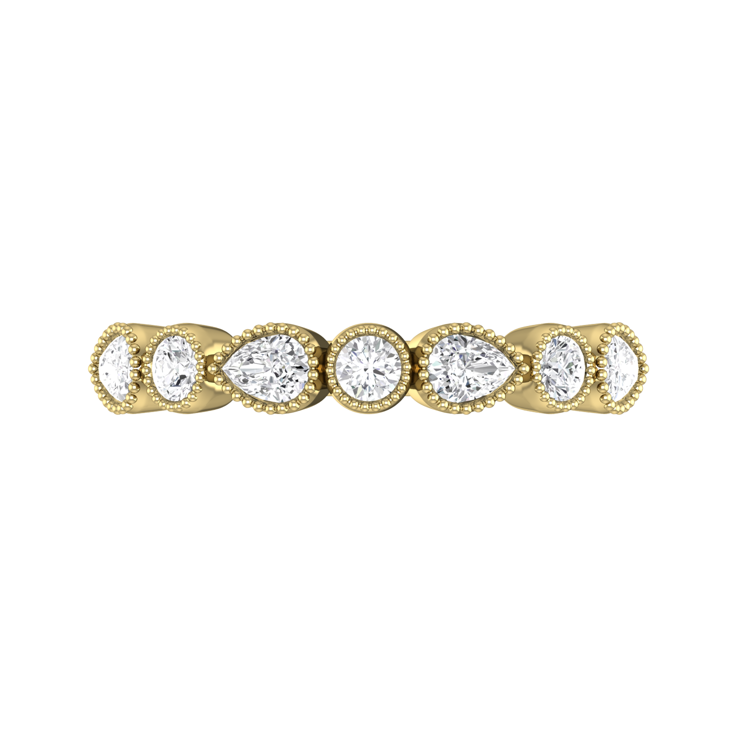 Round Brilliant and Pear Shaped Diamond Wedding Band Gardiner Brothers