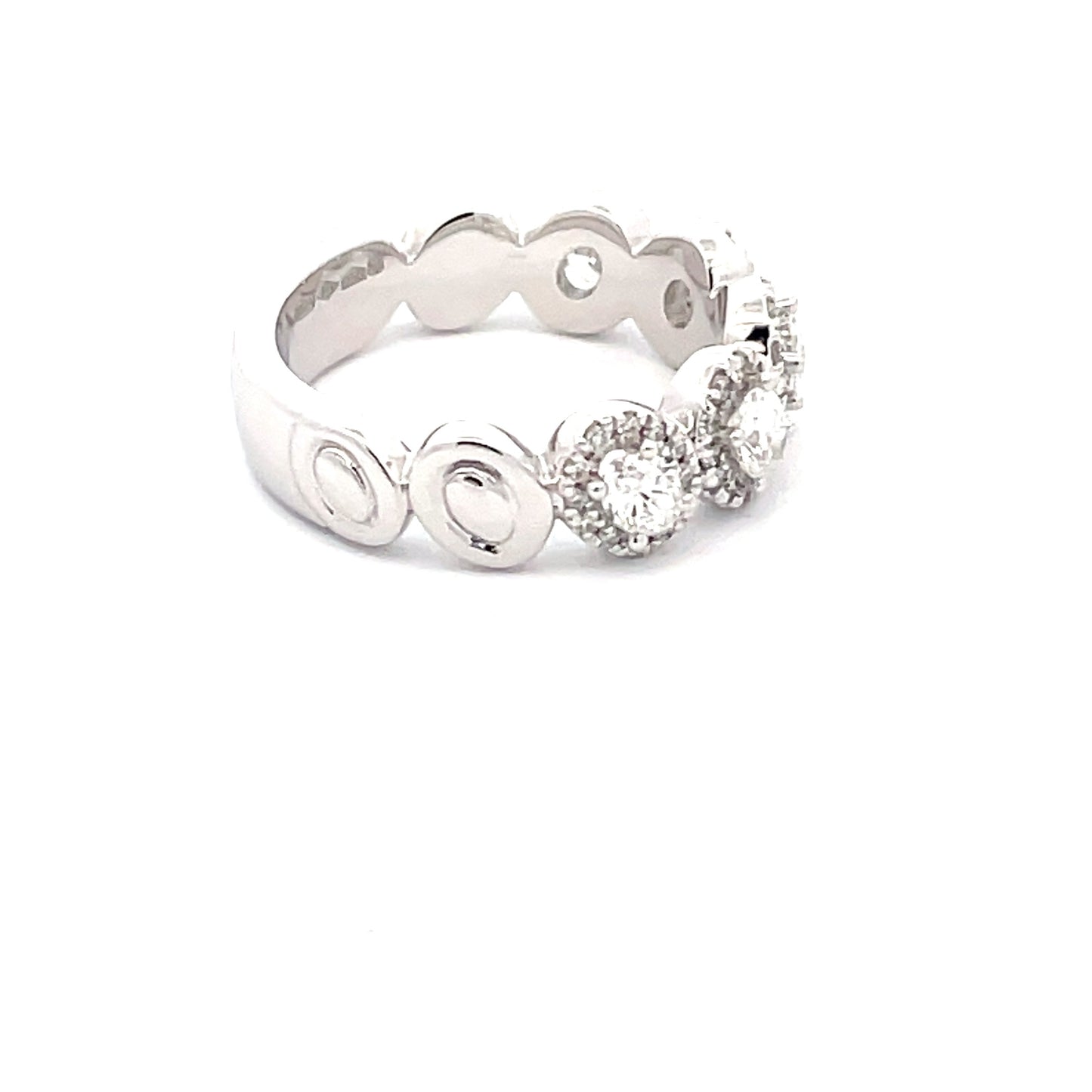 Oval Shaped Diamond Halo Style Eternity Ring Gardiner Brothers