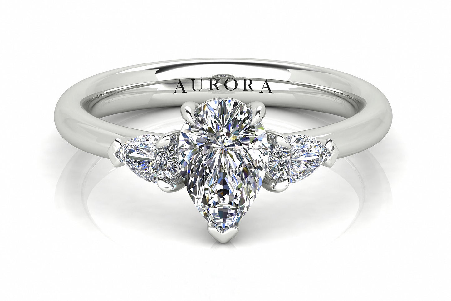 Pear Shape Aurora Diamond 3 Stone Ring Gardiner Brothers