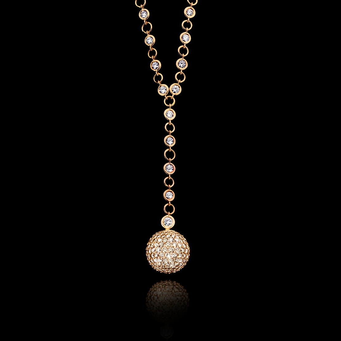 BelleChique Diamond Necklace With Diamond Studded Ball Gardiner Brothers