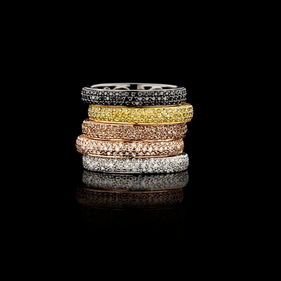 BelleChique Triple Row Diamond Stacking Ring Gardiner Brothers