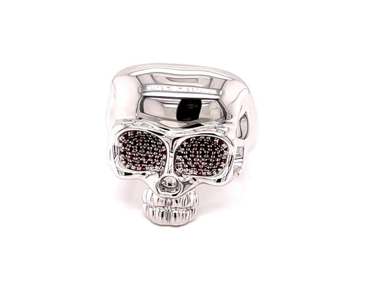 Skull Ring with Ruby Encrusted Eyes  Gardiner Brothers   