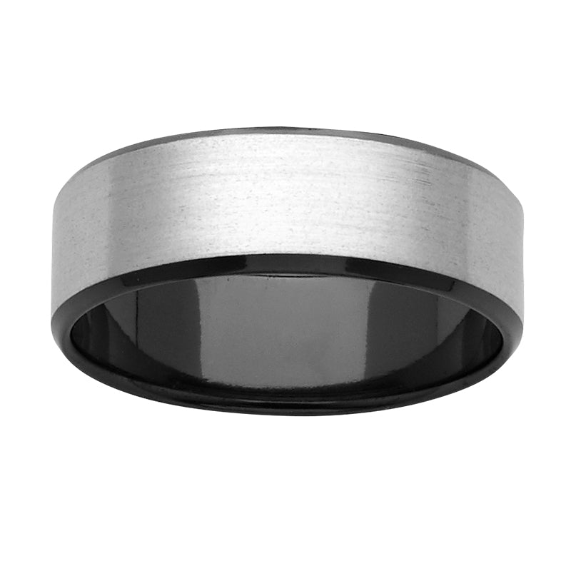 Zircon Bevelled Edge Ring with Metal Finish  gardiner-brothers   