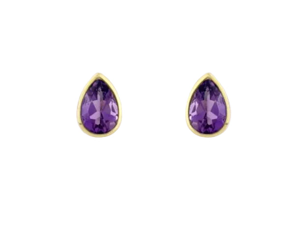 Pear Shaped Amethyst Earrings Gardiner Brothers