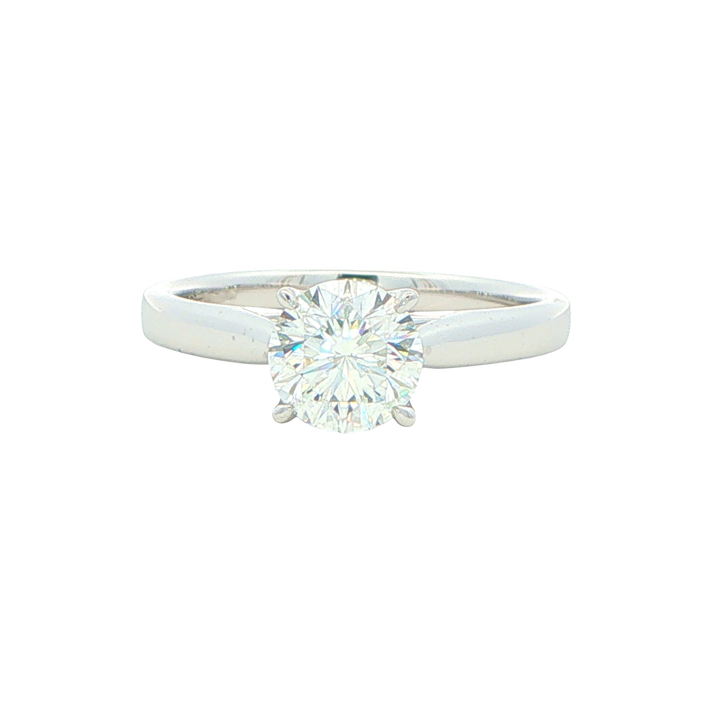 Platinum Aurora Cut Diamond Solitaire Ring - 1.04cts