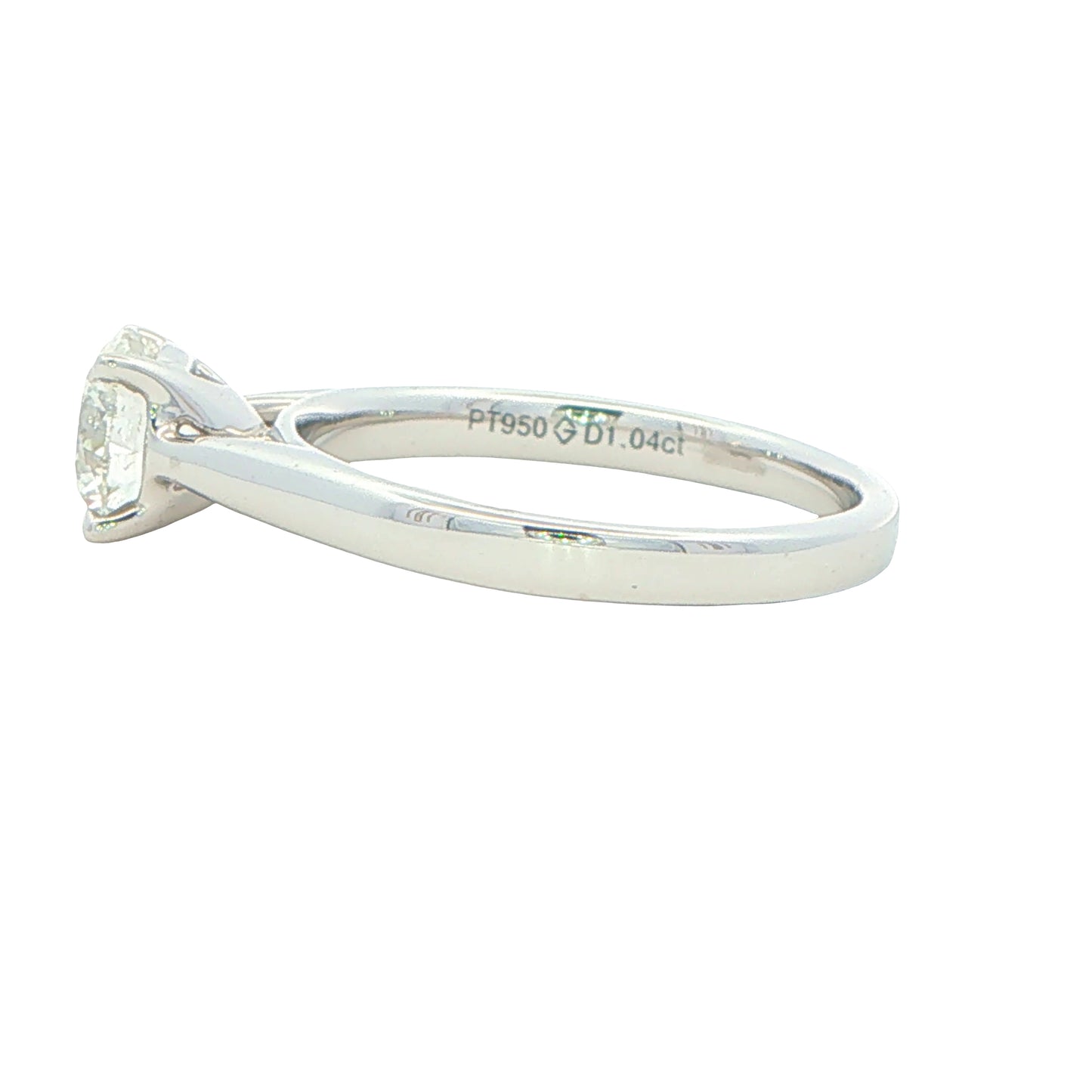 Platinum Aurora Cut Diamond Solitaire Ring - 1.04cts