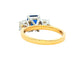 Octagonal Sapphire and Round Brilliant Cut Diamond 3 Stone Ring Gardiner Brothers