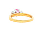 Oval shaped Pink sapphire and diamond 3 stone ring Gardiner Brothers