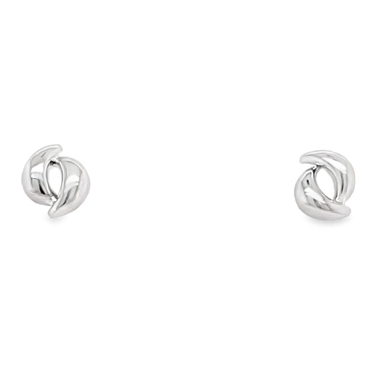 White Gold Twist Stud Earrings Gardiner Brothers