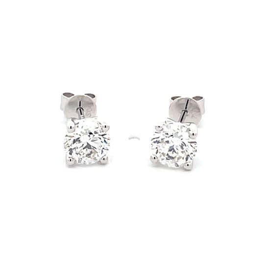 Round Brilliant Cut Diamond Solitaire Earrings - 1.20cts  Gardiner Brothers   