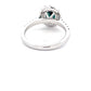 TEAL SAPPHIRE AND DIAMOND HALO STYLE RING  Gardiner Brothers   