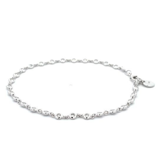 Round Brilliant Cut Diamond "Yard of Diamonds" Style Bracelet - 0.64cts Gardiner Brothers