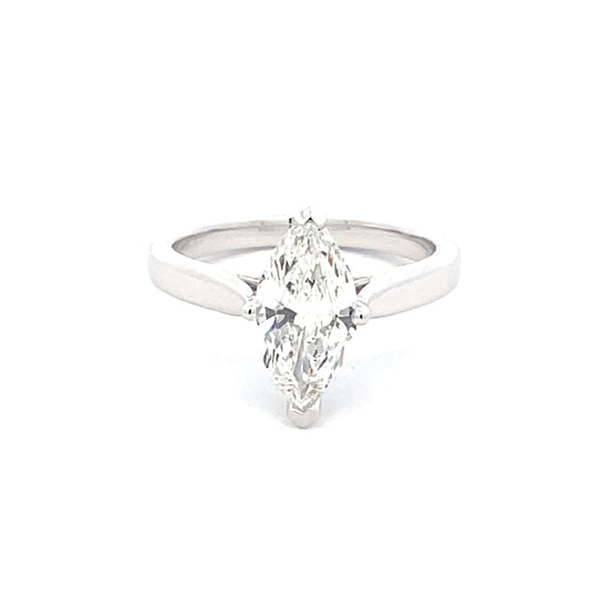 Marquise Shaped Diamond Solitaire Ring - 1.50cts  Gardiner Brothers   