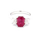 Octagonal Ruby and Diamond 3 Stone Ring  Gardiner Brothers   