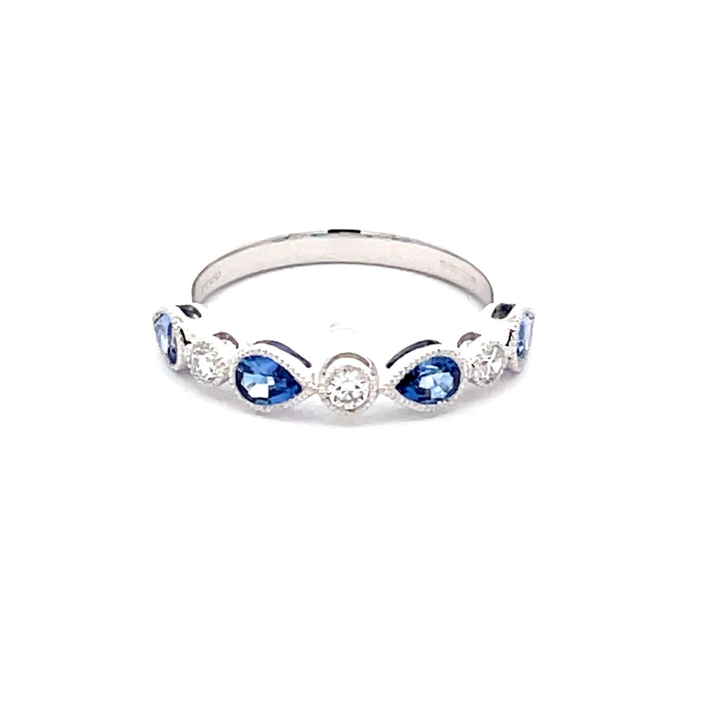 Sapphire and Diamond Vintage Style Eternity Ring  Gardiner Brothers   