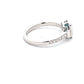 Aquamarine and Diamond 3 Stone Ring with Diamond Set shoulders.  Gardiner Brothers   