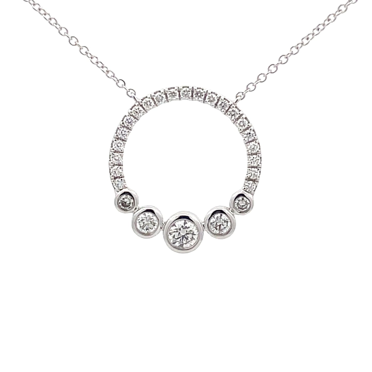 Round Brilliant Cut Diamond Graduated Circle Pendant  Gardiner Brothers   