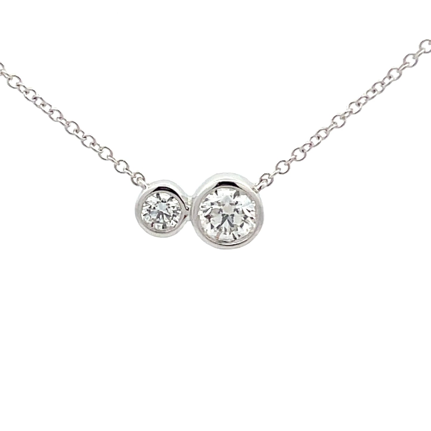 Round Brilliant Cut Diamond 2 Stone Pendant  Gardiner Brothers   