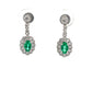 Emerald and Diamond Cluster Style Drop Earrings  Gardiner Brothers   