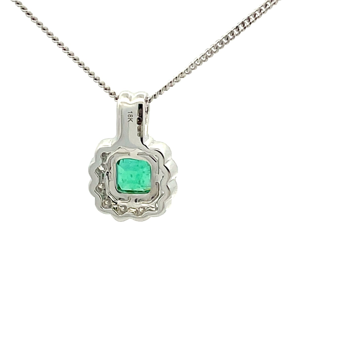 Emerald and diamond Vintage Cluster Style Pendant  Gardiner Brothers   