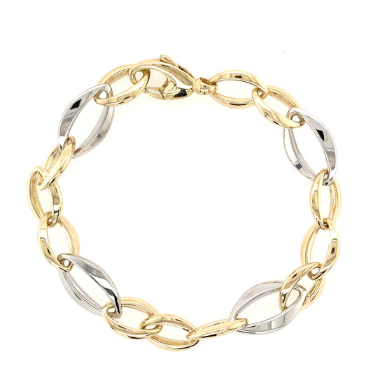 Yellow and White Gold Apex Oval Bracelet  Gardiner Brothers   