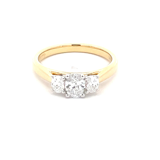 OVAL SHAPED DIAMOND 3 STONE RING - 0.72CTS  Gardiner Brothers   
