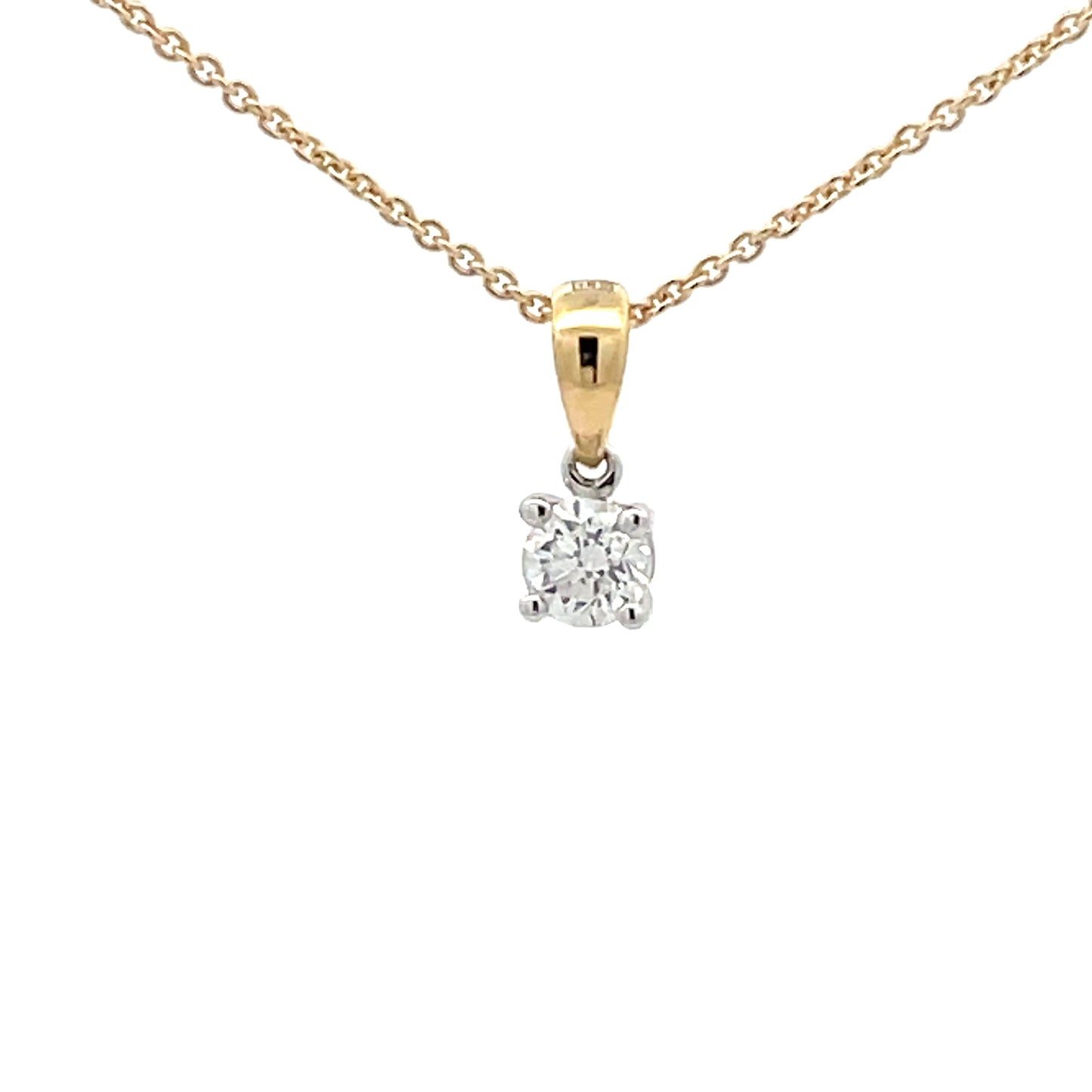 Round Brilliant Cut Diamond Solitaire Pendant - 0.20cts  Gardiner Brothers   