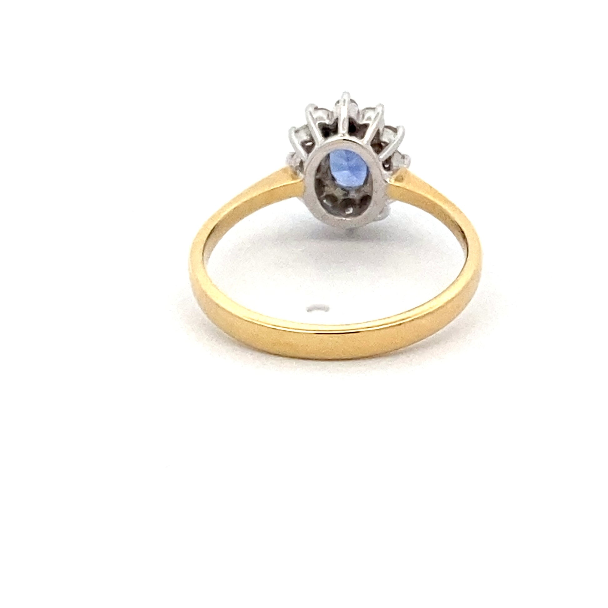 Sapphire and Round Brilliant Diamond Cluster Style Ring  Gardiner Brothers   