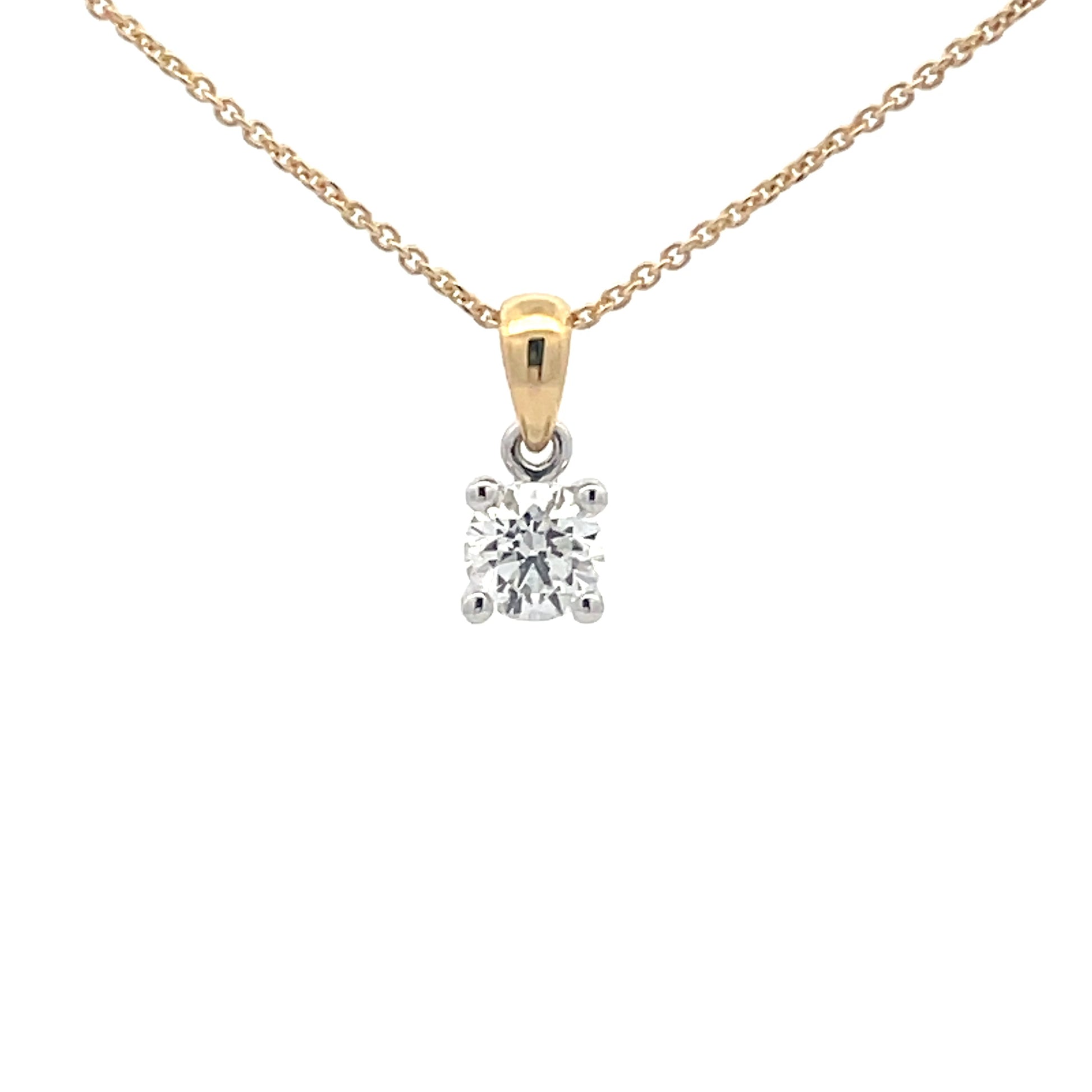 Round brilliant Cut Diamond Solitaire Pendant - 0.30cts  Gardiner Brothers   