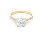 Round brilliant Cut Diamond Solitaire ring with diamond set shoulders - 1.45cts  Gardiner Brothers   
