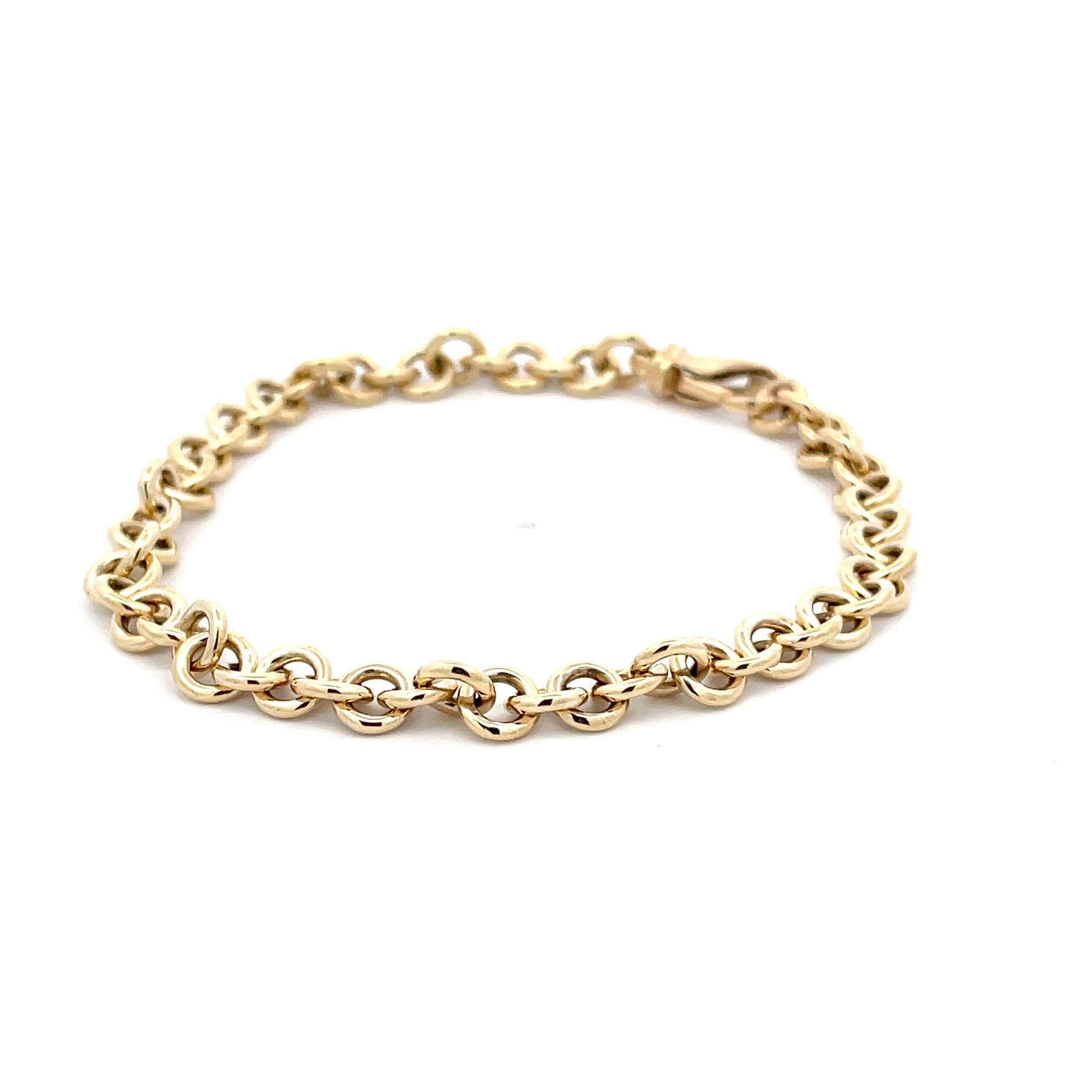 Yellow Gold Solid Round Link Bracelet  Gardiner Brothers   