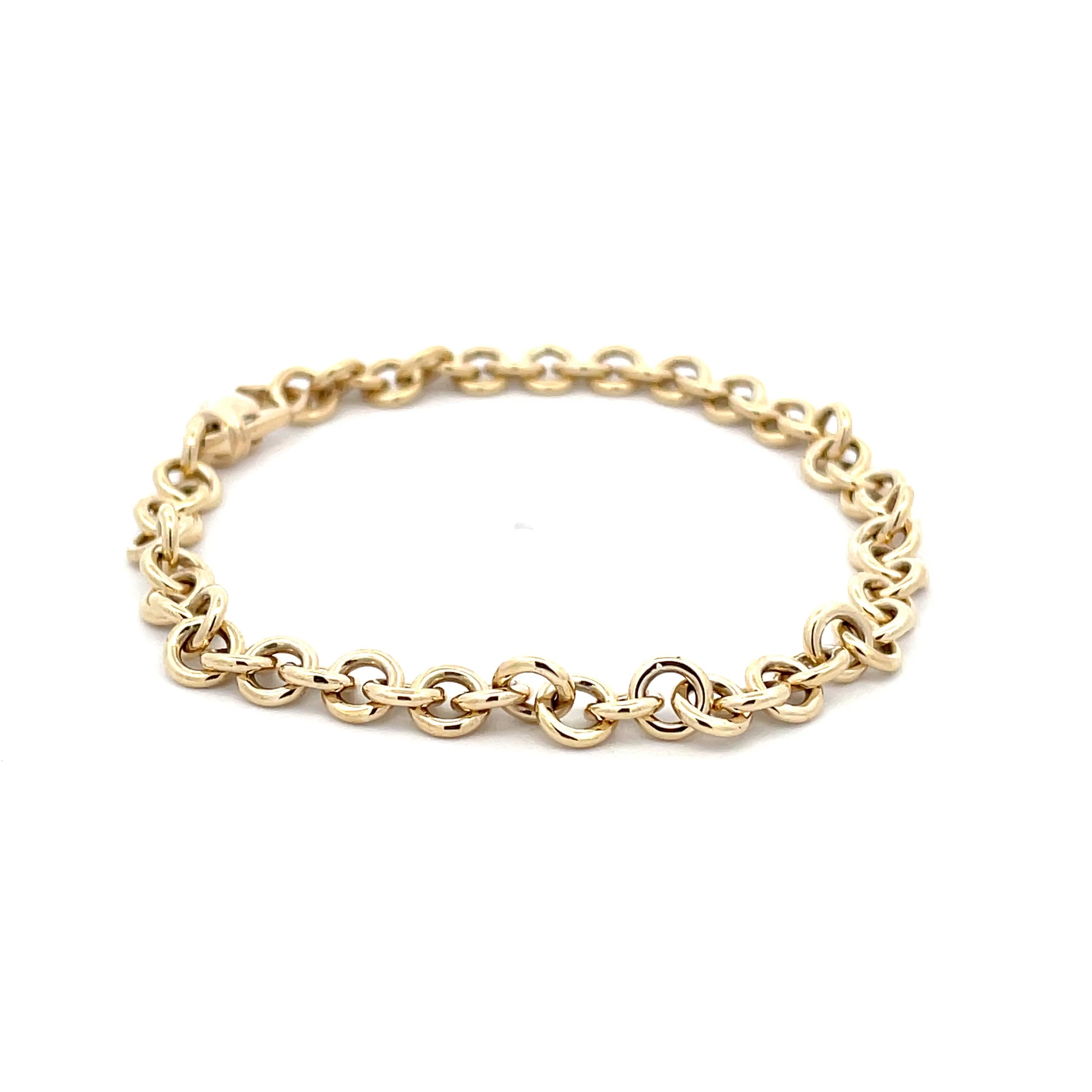 Yellow Gold Solid Round Link Bracelet  Gardiner Brothers   