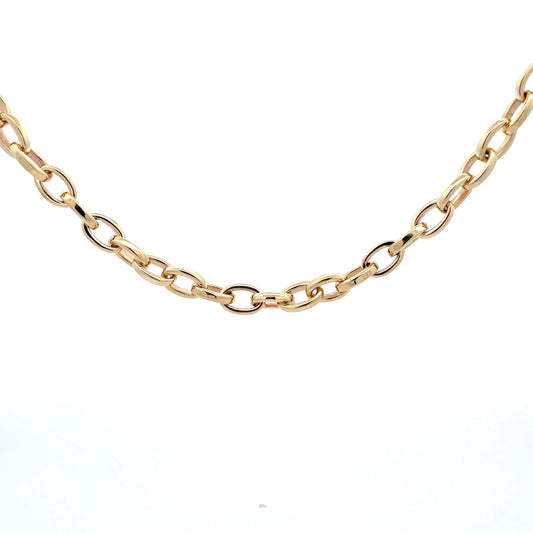 Yellow Gold Solid Oval Link Necklet  Gardiner Brothers   