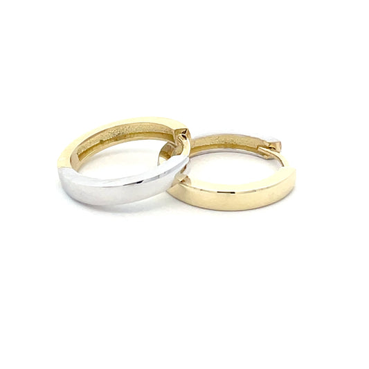 Yellow and white Gold reversible hoop earrings  Gardiner Brothers   