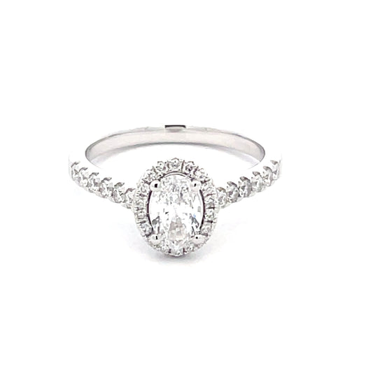 Oval Shaped diamond Halo style Ring - 0.79cts  Gardiner Brothers   