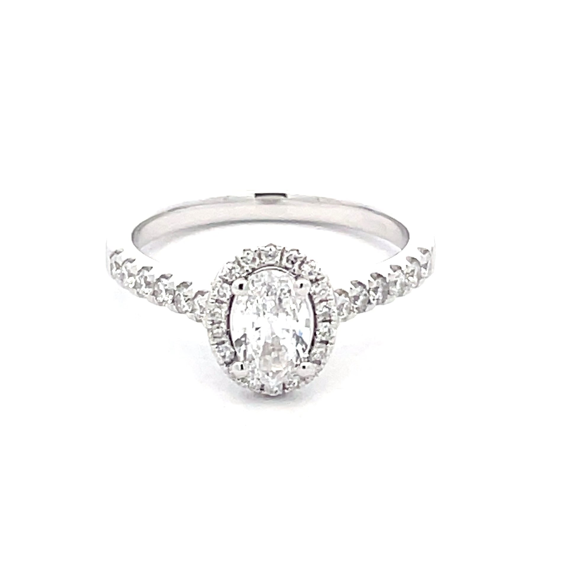 Oval Shaped diamond Halo style Ring - 0.79cts  Gardiner Brothers   