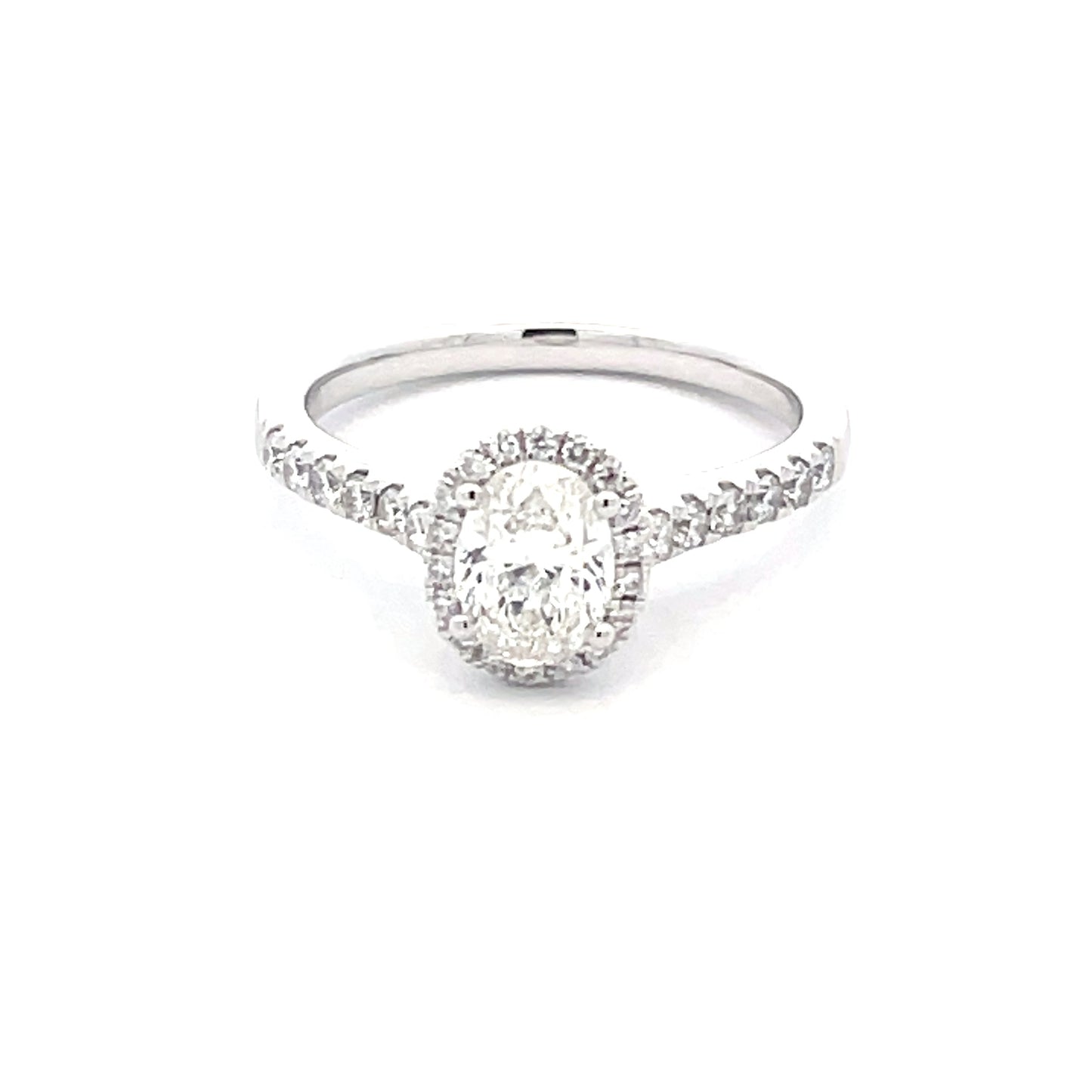 Oval Shaped Diamond Halo Cluster style ring - 1.00cts  Gardiner Brothers   