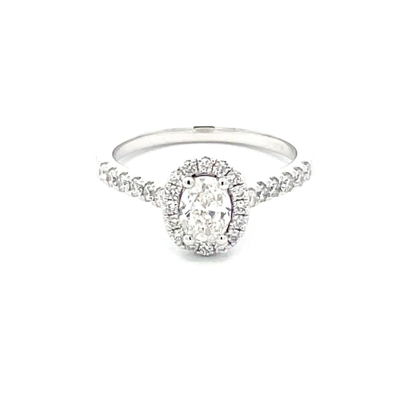 Oval Shaped diamond halo style ring - 0.86cts  Gardiner Brothers   