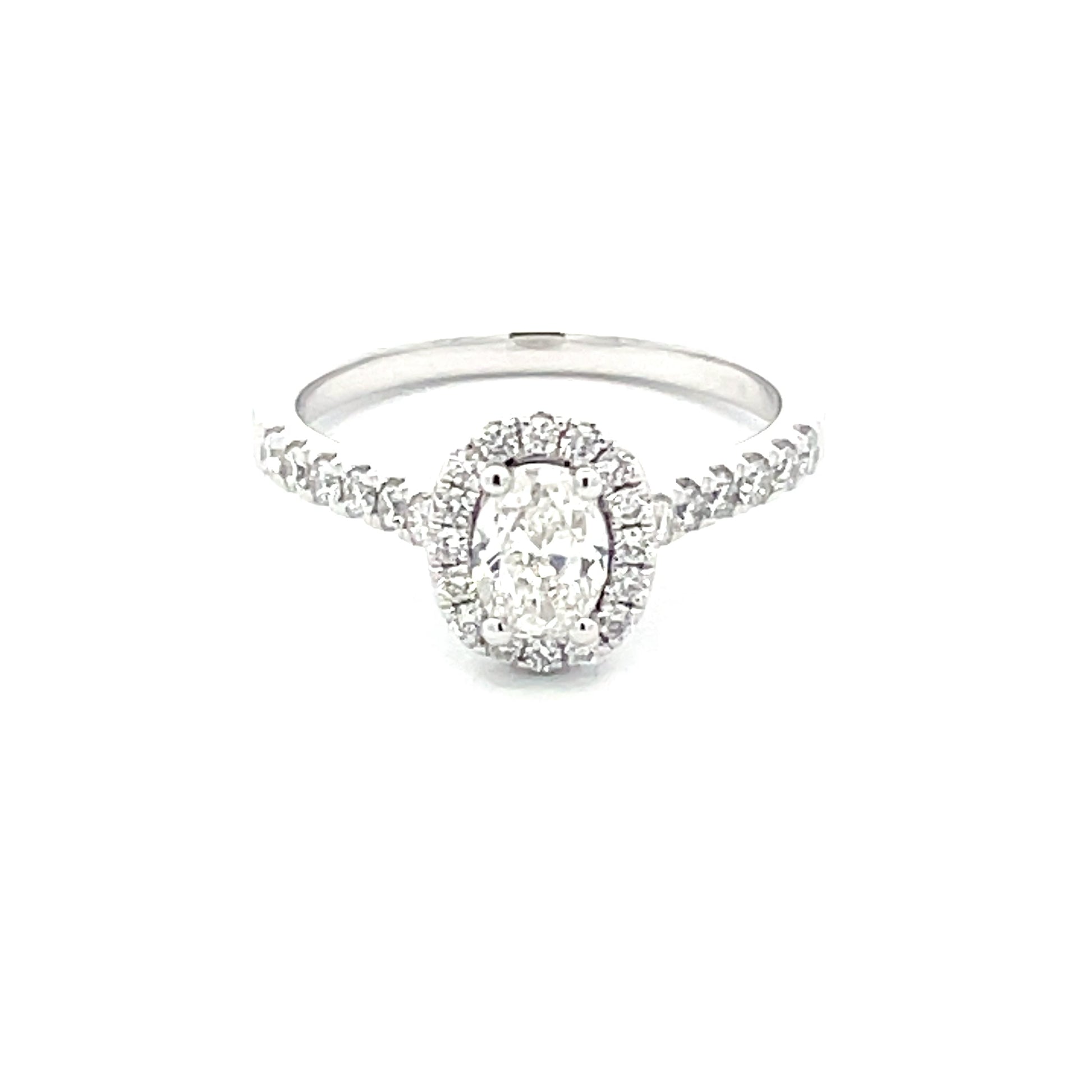 Oval Shaped diamond halo style ring - 0.86cts  Gardiner Brothers   