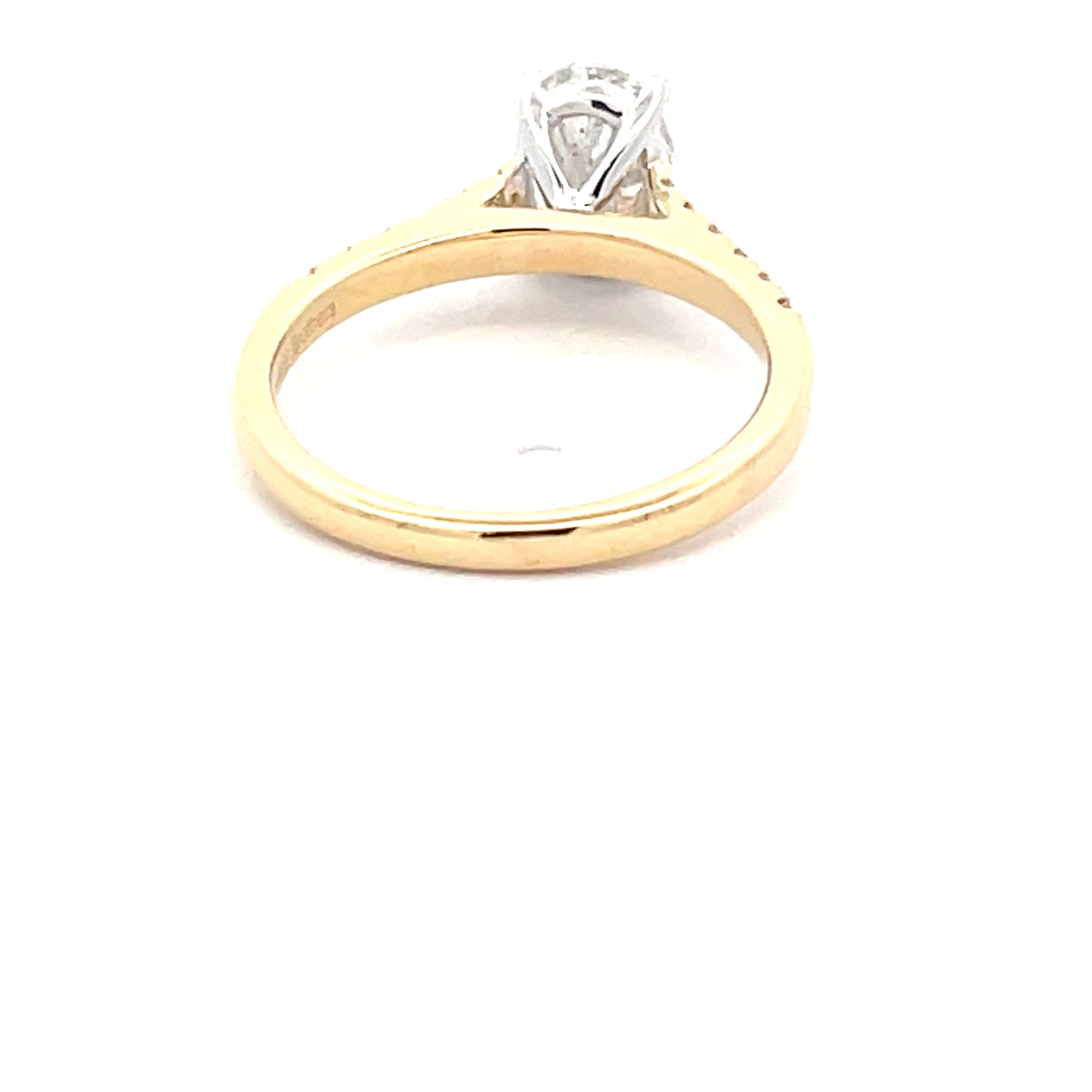 Oval Shaped Diamond Solitaire ring with diamond set shoulders - 1.45cts  Gardiner Brothers   