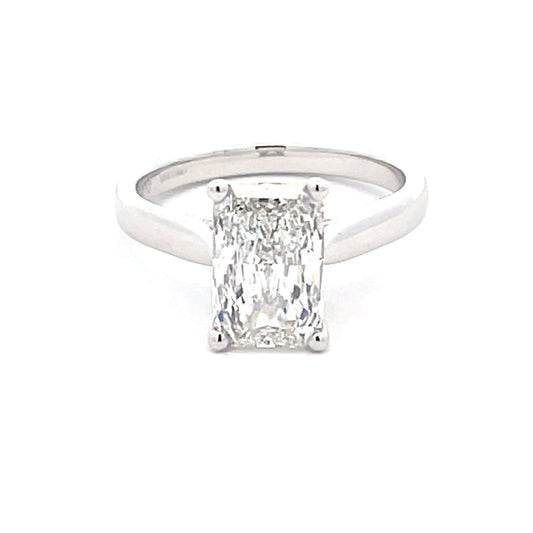 Lab Grown Radiant Cut Diamond Solitaire Ring - 2.04cts  Gardiner Brothers   