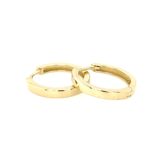 Yellow Gold Square Profile Huggie Style Earrings  Gardiner Brothers   